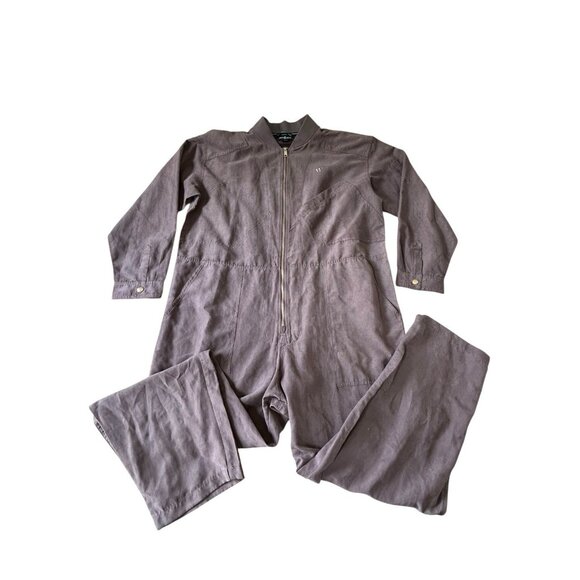 Houston White Faux Suede Jumpsuit Women’s Size Large Brown Gray Target Exclusive - Picture 1 of 13